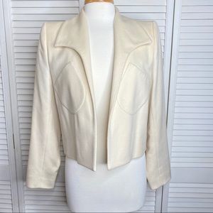 Yves Saint Laurent cream cashmere crop jacket